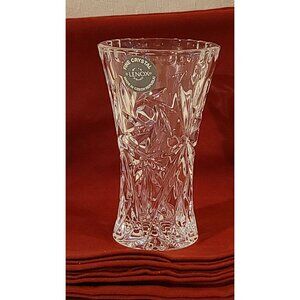Lenox Fine Crystal Czech Republic Cut Hourglass Bud Vase 4"